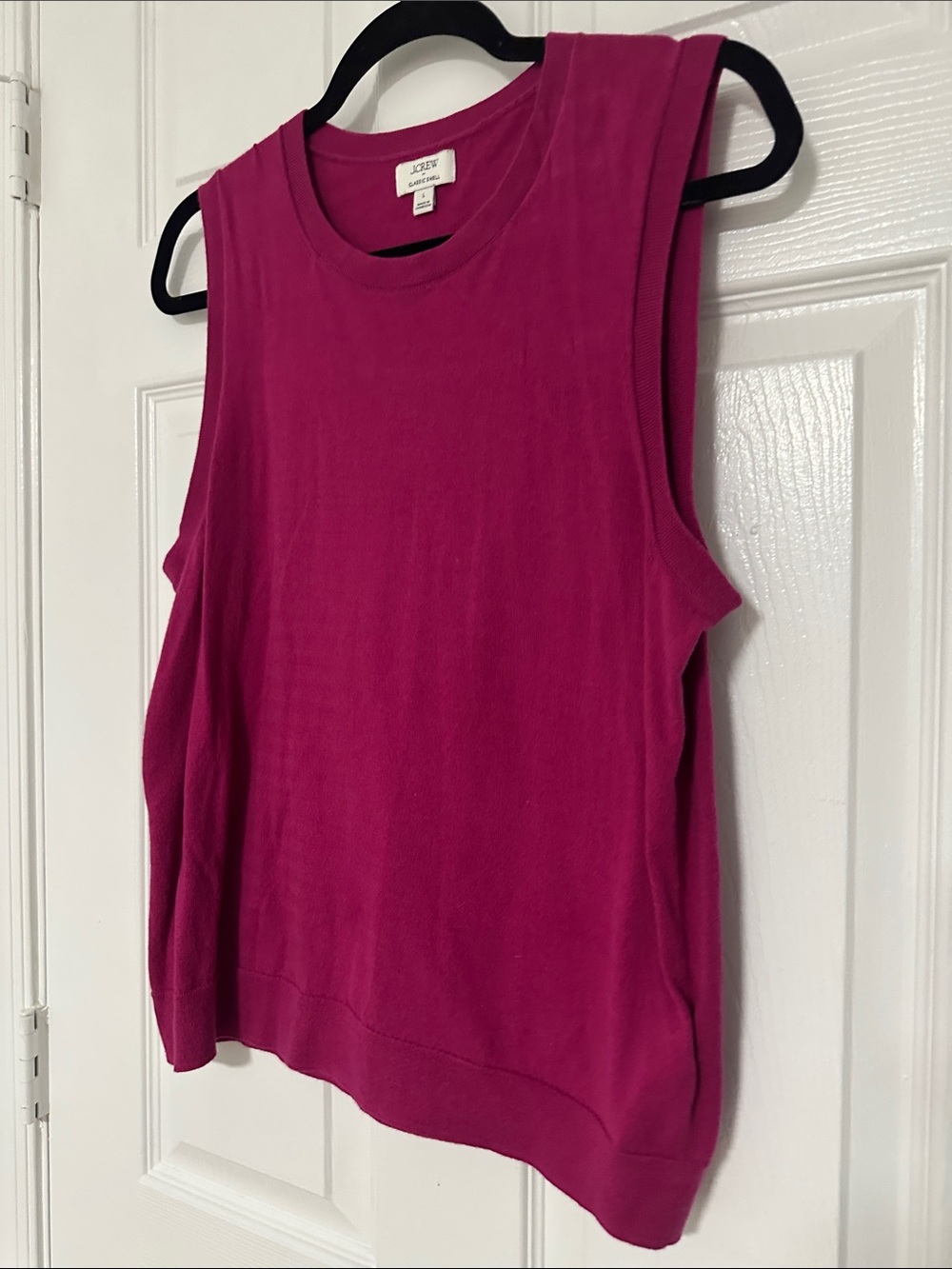 J Crew Factory Classic Sweater Shells, Size Large/L, Fuschia